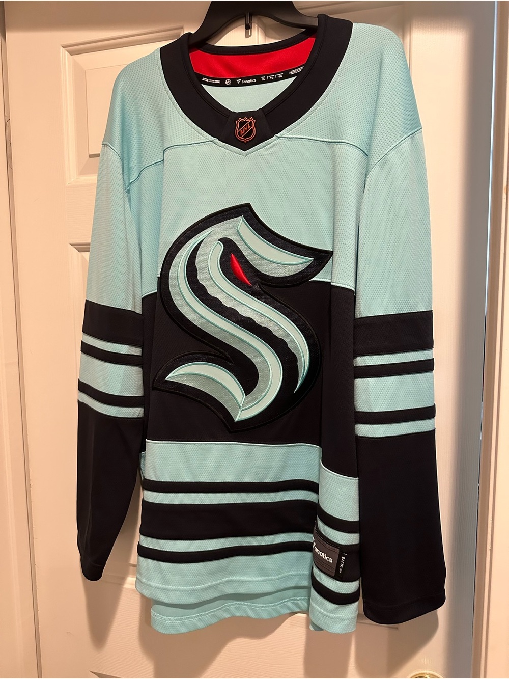 Seattle Kraken Light Aqua & Black NHL Replica Hockey Jersey